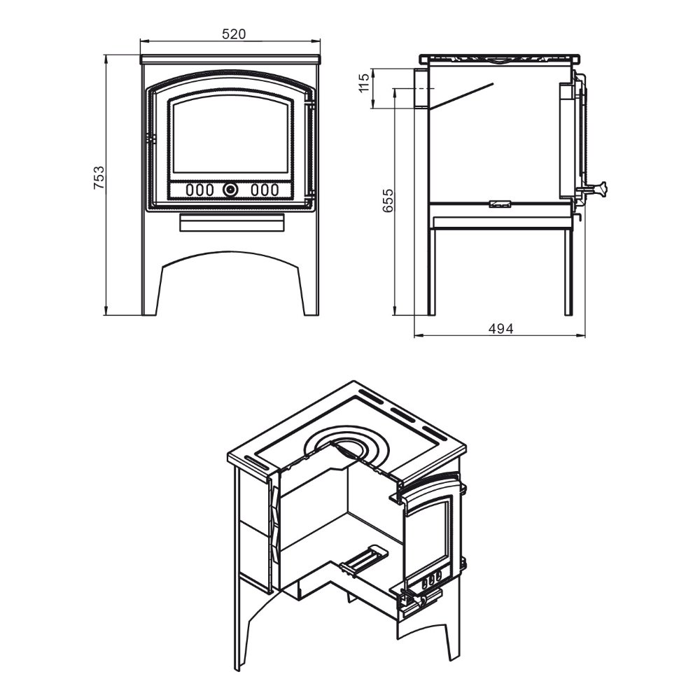 Отопительная печь Везувий В10 (224) (миниатюра)