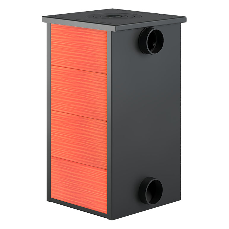 Печь-камин Везувий ПК-01 (270) с плитой (красный) (миниатюра)