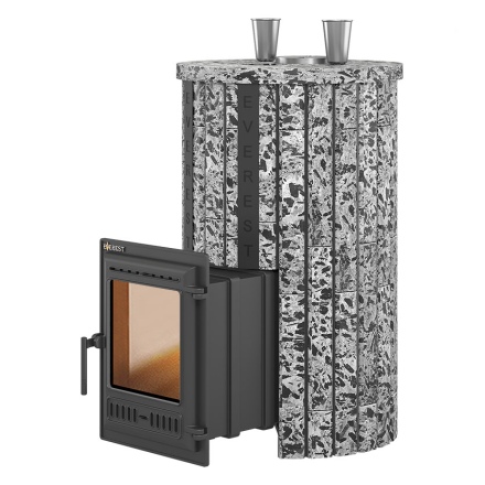 Печь для бани Эверест Steam Master 38 ЧУГУН в ламелях (Пироксенит Элит, S-20)