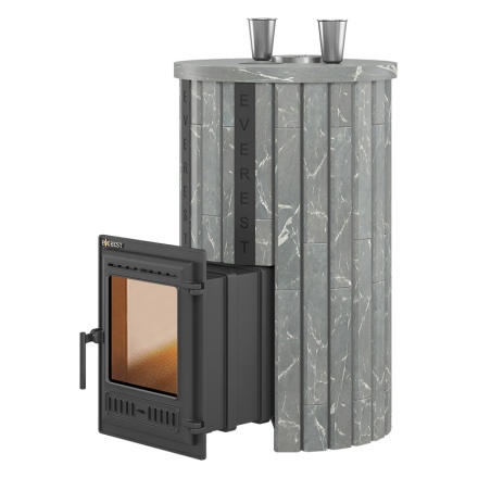 Печь для бани Эверест Steam Master 38 ЧУГУН в ламелях (Талькохлорит, S-20)