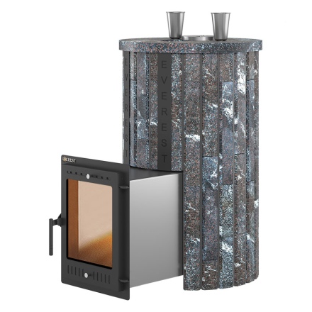 Печь для бани Эверест Steam Master 38 НЕРЖ. в ламелях (Амфиболит, S-20)