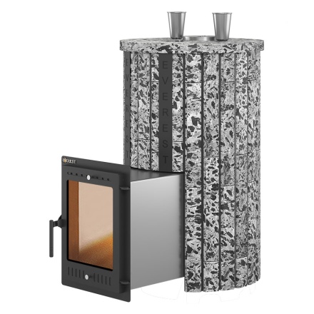 Печь для бани Эверест Steam Master 38 НЕРЖ. в ламелях (Пироксенит Элит, S-20)