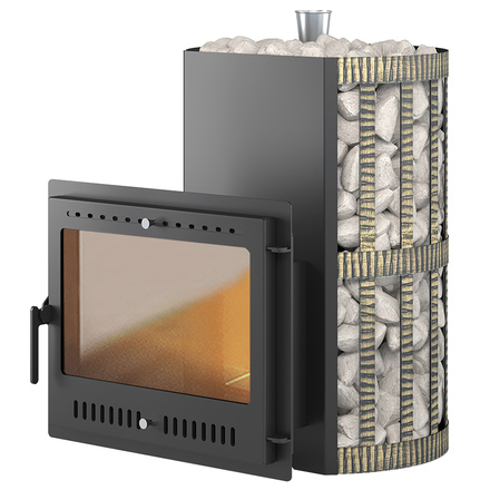 Стальная печь для бани Везувий Скиф Парогенератор Ковка (Панорама М)