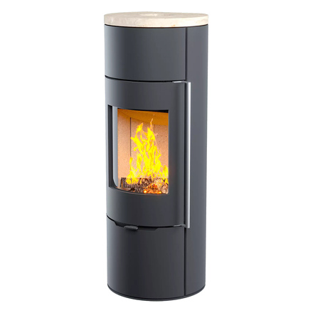 Печь-камин Astov R1 L (крема беж)(Дверца Сталь, Ручка Длинная (Черная))