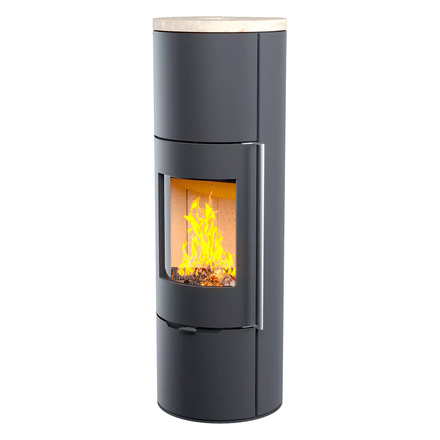 Печь-камин Astov R1.0 XL (крема беж)(Дверца Сталь, Ручка Короткая)