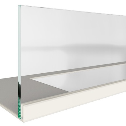   Стекло декоративное для биокаминов Zefire Elliot белого со стемалитом(Ширина камина 1200 (Ширина камина) )