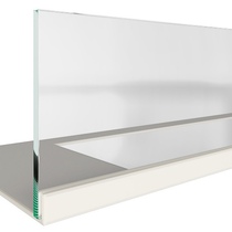   Стекло декоративное для биокаминов Zefire Elliot белого со стемалитом(Ширина камина 1800 (Ширина камина) )