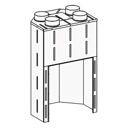   Конвекционный кожух для топок Astov с тремя стеклами(Модель топки П3С 7057)