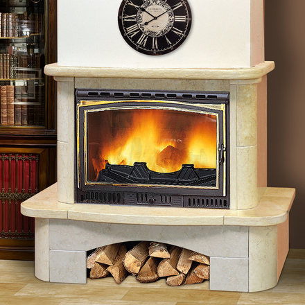   Каминная облицовка Madeira Priscilla Standart (пристенная)(Мрамор Giallo, Тип топки под топку 800)