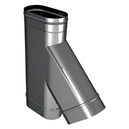   Тройник 45° Вулкан VOG с выходом на Ø 130-200 (нержавейка, AISI 321/0,5мм)(Ø 100/200 мм)