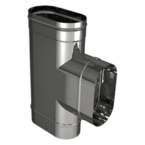   Тройник 90° Вулкан VOG с выходом на Ø 130-200 (нержавейка, AISI 321/0,5мм)(Ø 100/200 мм)