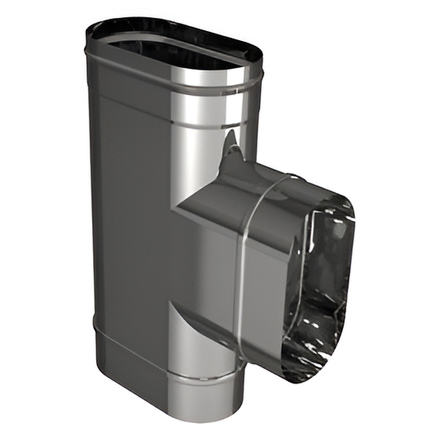   Тройник 90° Вулкан VOG с выходом на Ø 130-200 (нержавейка, AISI 321/0,5мм)(Ø 100/200 мм)