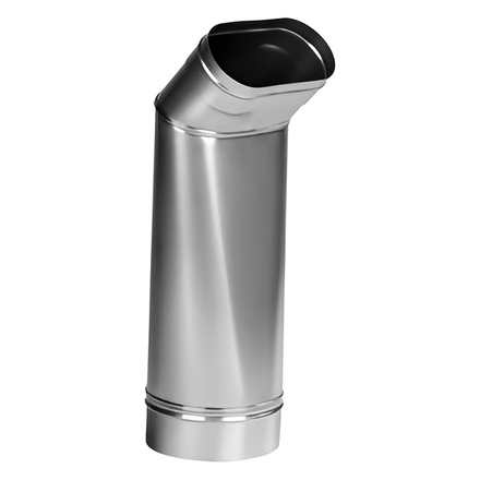   Переходник 45° Вулкан VOG с овала на Ø 180-250 (нержавейка, AISI 321/0,5мм)(Ø 100/200 мм)