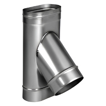   Тройник 45° Вулкан VOR (нержавейка, AISI 321/0,5мм)(Диаметр Ø 100/200 мм, Диаметр выхода Ø150 мм)