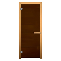   Дверь для бани/сауны LK Бронза (осина)(Размер полотна 1800х700 мм, Петли 3 петли 716 CR (слева), Толщина стекла 8 мм)