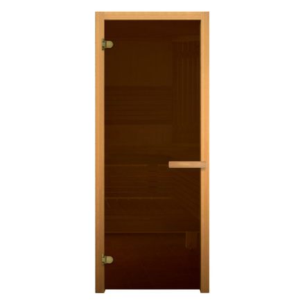   Дверь для бани/сауны LK Бронза Матовая (осина)(Размер полотна 1800х700 мм, Петли 3 петли 716 CR (слева), Толщина стекла 8 мм)