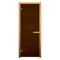   Дверь для бани/сауны LK Бронза Матовая (осина)(Размер полотна 2010х810 мм, Петли 2 петли 716 GB (слева), Толщина стекла 6 мм)