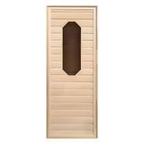   Дверь для бани/сауны LK с восьмиугольным стеклом(короб осина)