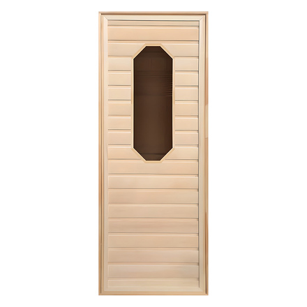   Дверь для бани/сауны LK с восьмиугольным стеклом(короб осина)