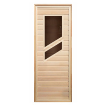   Дверь для бани/сауны LK с двумя стеклами(короб листва)