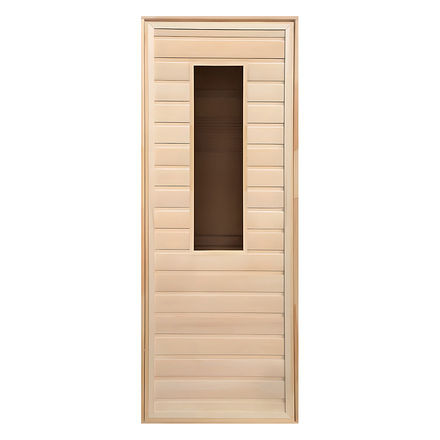   Дверь для бани/сауны LK с прямоугольным стеклом(короб осина)