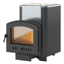   Чугунная печь для бани Везувий Сенсация 22 Антрацит (Дверь: 224)(Камни -, Сетка на трубу -)