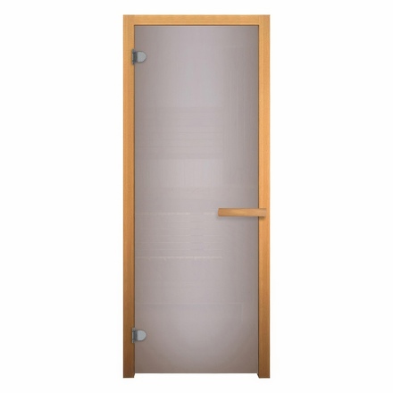   Дверь для бани/сауны LK Сатин Матовая (осина)(Размер полотна 1900х700 мм, Петли 2 петли 716 CR, Толщина стекла 6 мм)