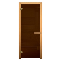   Дверь для бани/сауны LK Бронза (хвоя)(Размер полотна 1800х700 мм, Петли 2 петли 716 GB, Толщина стекла 6 мм)