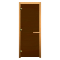   Дверь для бани/сауны LK Бронза Матовая (хвоя)(Размер полотна 1900х700 мм, Петли 2 петли 716 GB, Толщина стекла 6 мм)