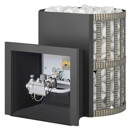   Газодровяная печь для бани Везувий Скиф Ковка 18 (ДТ-3)