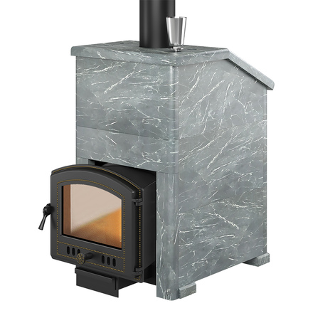   Банная печь Везувий Легенда Ретро 24 (224) в облицовке(Облицовка Пироксенит Элит S-40, Камни -)