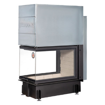   Каминная топка EcoKamin Дельта 900 P три стекла принтинг (подовое горение)(белый шамот)