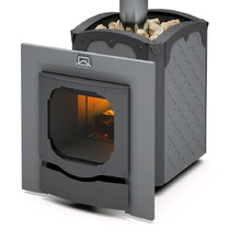   Дровяная печь для бани Теплодар Былина-12 Ч Панорама (1.2)