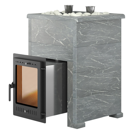   Банная печь Эверест \Steam Master\ 30 INOX в облицовке(Амфиболит, S-40 )