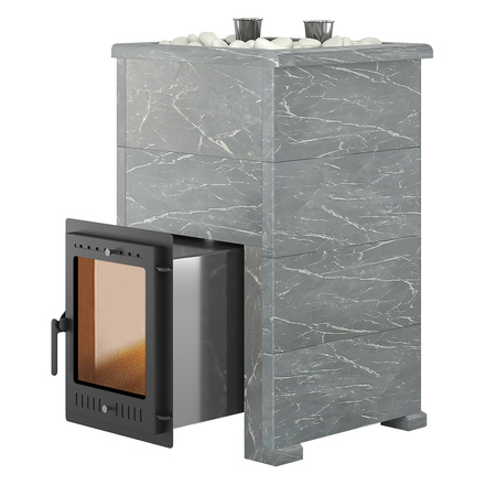   Банная печь Эверест \Steam Master\ 38 INOX в облицовке(Амфиболит, S-40 )