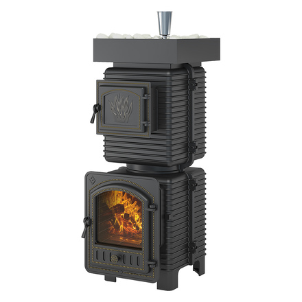 Печь для бани Эверест Легкий пар Профи Б/В (по-серому)