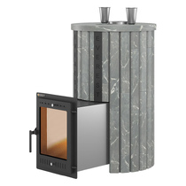   Банная печь Эверест \Steam Master\ 38 INOX в ламелях(Амфиболит, S-20)