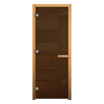   Дверь для бани/сауны LK Бронза (ольха)(Размер полотна 1800х700 мм, Петли 3 петли 716 CR (справа), Толщина стекла 8 мм)