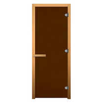   Дверь для бани/сауны LK Бронза Матовая (ольха)(Размер полотна 1800х800 мм, Петли 3 петли 716 CR (слева), Толщина стекла 8 мм)