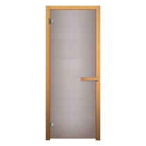   Дверь для бани/сауны LK Сатин Матовая (ольха)(Размер полотна 1800х700 мм, Петли 3 петли 716 CR, Толщина стекла 8 мм)