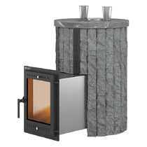   Банная печь Эверест \Steam Master\ 30 INOX, ламель Рваный камень, S-20(Талькохлорит, S-20)