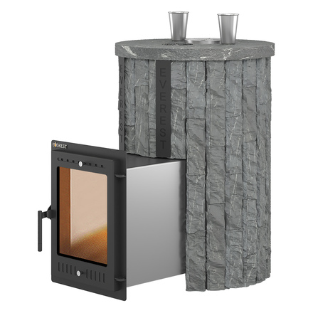 Печь для бани Эверест Steam Master 30 НЕРЖ. ламель Рваный камень, S-20