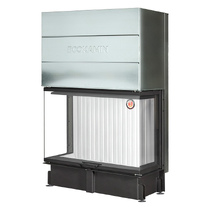   Каминная топка EcoKamin Дельта 1200х800х450P три стекла (подовое горение)(Черный шамот)