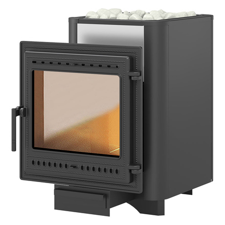   Чугунная печь для бани Везувий Сенсация 22 Антрацит (505)(Камни -, Сетка на трубу -)