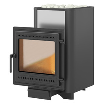   Чугунная печь для бани Везувий Сенсация 28 Антрацит (505)(Камни -, Сетка на трубу -)