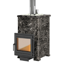   Дровяная печь для бани Везувий Легенда Русский Пар 24 (505) в облицовке(Облицовка Пироксенит S-40, Камни -)