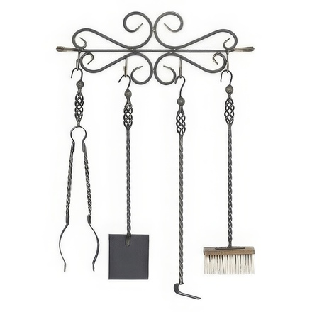 Каминный набор Везувий Везувий N 160 кованый (B,S)(Цвет Серебро)