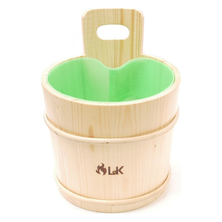   Шайка с пластиковой вставкой LK, сосна (10 литров)