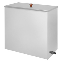   Прямоугольный бак из нержавейки Везувий 80 л. (плоское дно, 1 штуцер \1/2\)