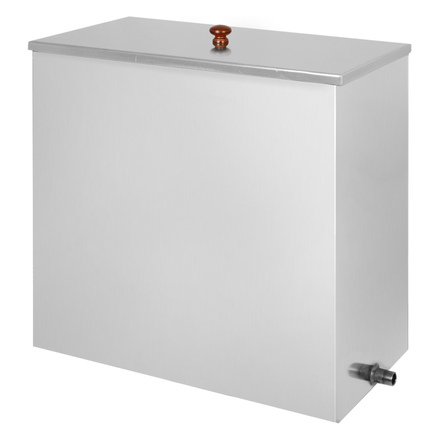   Прямоугольный бак из нержавейки Везувий 80 л. (плоское дно, 1 штуцер \1/2\)